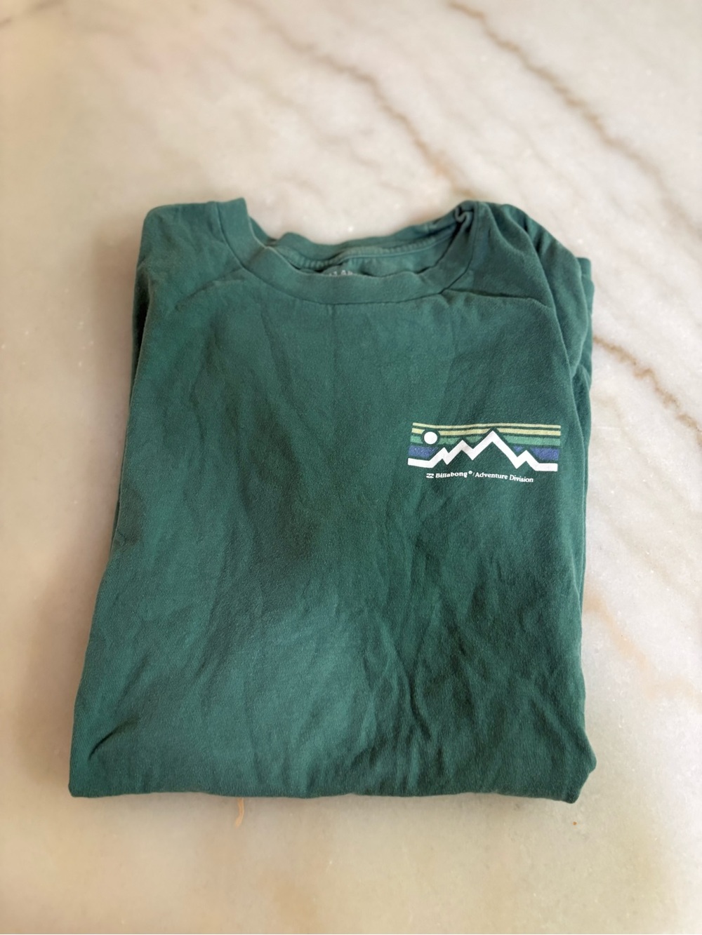 Billabong Dark Green Long-Sleeve Tee with Mountain Graphic